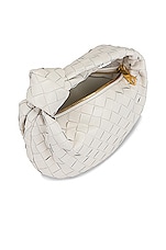 Bottega Veneta Mini Jodie Bag in White & Gold, view 5, click to view large image.