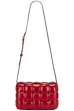 Bottega Veneta Padded Cassette Bag in Dark Red & Gold, view 1, click to view large image.