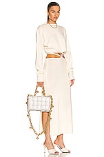 Bottega Veneta Sphere Chain Bag in White & Gold, view 2, click to view large image.