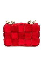 Bottega Veneta Chain Cassette Bag in Dark Red & Gold, view 4, click to view large image.