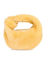 Bottega Veneta Shearling Mini Jodie Bag in Teddy & Gold, view 1, click to view large image.
