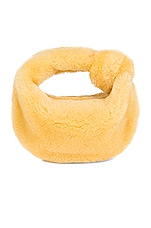 Bottega Veneta Shearling Mini Jodie Bag in Teddy & Gold, view 3, click to view large image.