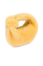 Bottega Veneta Shearling Mini Jodie Bag in Teddy & Gold, view 4, click to view large image.