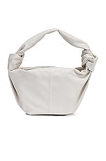 Bottega Veneta Teen Double Knot Shoulder Bag in White & Gold, view 1, click to view large image.