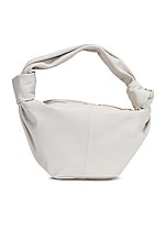 Bottega Veneta Teen Double Knot Shoulder Bag in White & Gold, view 3, click to view large image.