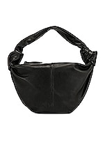Bottega Veneta Teen Double Knot Shoulder Bag in Black & Gold, view 1, click to view large image.
