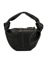 Bottega Veneta Teen Double Knot Shoulder Bag in Black & Gold, view 3, click to view large image.