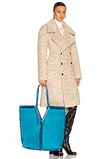 Bottega Veneta Shearling Reversible Bag in Blaster & Silver, view 2, click to view large image.