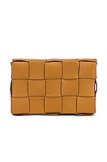 Bottega Veneta Cassette Crossbody Bag in Caramel & Gold, view 3, click to view large image.