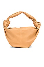 Bottega Veneta Teen Double Knot Shoulder Bag in Almond & Gold, view 1, click to view large image.