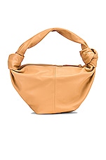 Bottega Veneta Teen Double Knot Shoulder Bag in Almond & Gold, view 3, click to view large image.