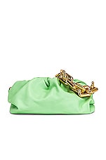 Bottega Veneta Teen Chain Pouch Shoulder Bag in Wasabi & Gold, view 1, click to view large image.