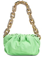 Bottega Veneta Teen Chain Pouch Shoulder Bag in Wasabi & Gold, view 6, click to view large image.
