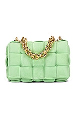 Bottega Veneta Chain Cassette Crossbody Bag in Wasabi & Gold, view 3, click to view large image.