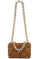 Bottega Veneta Chain Cassette Crossbody Bag in Acorn & Gold, view 1, click to view large image.