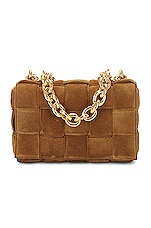Bottega Veneta Chain Cassette Crossbody Bag in Acorn & Gold, view 3, click to view large image.