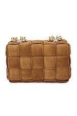 Bottega Veneta Chain Cassette Crossbody Bag in Acorn & Gold, view 4, click to view large image.