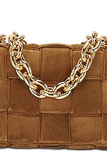 Bottega Veneta Chain Cassette Crossbody Bag in Acorn & Gold, view 8, click to view large image.