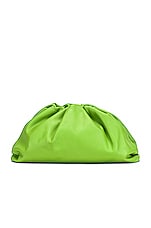 Bottega Veneta Pouch Clutch in Acid Green & Silver, view 3, click to view large image.