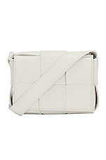 Bottega Veneta Candy Cassette Crossbody Bag in White & Gold, view 3, click to view large image.