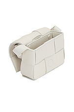 Bottega Veneta Candy Cassette Crossbody Bag in White & Gold, view 6, click to view large image.