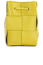 Bottega Veneta Mini Cassette Bucket Bag in Kiwi & Gold, view 3, click to view large image.