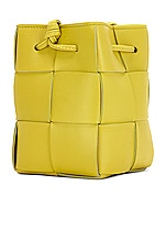 Bottega Veneta Mini Cassette Bucket Bag in Kiwi & Gold, view 4, click to view large image.