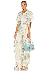 Bottega Veneta Mini Shoulder Bag in Teal Washed & Silver, view 2, click to view large image.