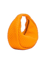 Bottega Veneta Mini Padded Jodie Shoulder Bag in Tangerine & Silver, view 4, click to view large image.