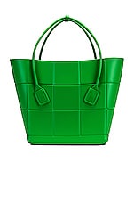 Bottega Veneta Medium Arco Shopping Tote Bag in Grass & Silver, view 1, click to view large image.