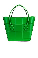 Bottega Veneta Medium Arco Shopping Tote Bag in Grass & Silver, view 3, click to view large image.