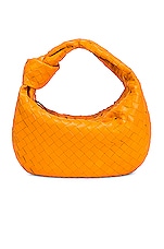 Bottega Veneta Teen Jodie Bag in Tangerine & Gold, view 1, click to view large image.