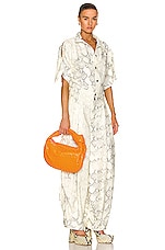 Bottega Veneta Teen Jodie Bag in Tangerine & Gold, view 2, click to view large image.