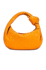 Bottega Veneta Teen Jodie Bag in Tangerine & Gold, view 3, click to view large image.
