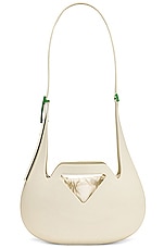 Bottega Veneta Small Moulded Shoulder Bag in White & Parakeet, view 1, click to view large image.