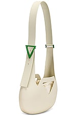 Bottega Veneta Small Moulded Shoulder Bag in White & Parakeet, view 4, click to view large image.