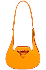 Bottega Veneta Small Moulded Shoulder Bag in Tangerine, view 3, click to view large image.