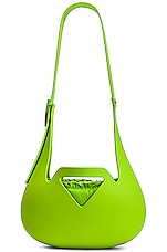 Bottega Veneta Small Moulded Shoulder Bag in Acid Green, view 1, click to view large image.