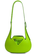 Bottega Veneta Small Moulded Shoulder Bag in Acid Green, view 3, click to view large image.