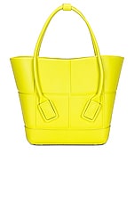 Bottega Veneta Mini Arco Shopping Tote Bag in Kiwi & Silver, view 1, click to view large image.
