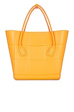 Bottega Veneta Medium Arco Shopping Tote Bag in Tangerine & Silver, view 1, click to view large image.
