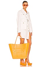 Bottega Veneta Medium Arco Shopping Tote Bag in Tangerine & Silver, view 2, click to view large image.