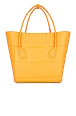 Bottega Veneta Medium Arco Shopping Tote Bag in Tangerine & Silver, view 3, click to view large image.
