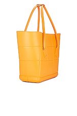 Bottega Veneta Medium Arco Shopping Tote Bag in Tangerine & Silver, view 4, click to view large image.