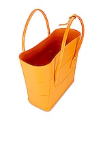 Bottega Veneta Medium Arco Shopping Tote Bag in Tangerine & Silver, view 5, click to view large image.