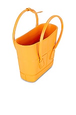 Bottega Veneta Mini Arco Shopping Tote Bag in Tangerine & Silver, view 4, click to view large image.