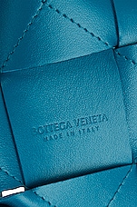 Bottega Veneta Small Cassette Bucket Bag in Blueprint & Gold, view 7, click to view large image.