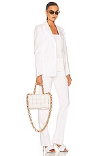 Bottega Veneta Chain Cassette Bag in White & Gold, view 2, click to view large image.