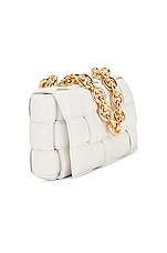 Bottega Veneta Chain Cassette Bag in White & Gold, view 5, click to view large image.