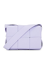 Bottega Veneta Candy Cassette Crossbody Bag in Wisteria & Silver, view 3, click to view large image.